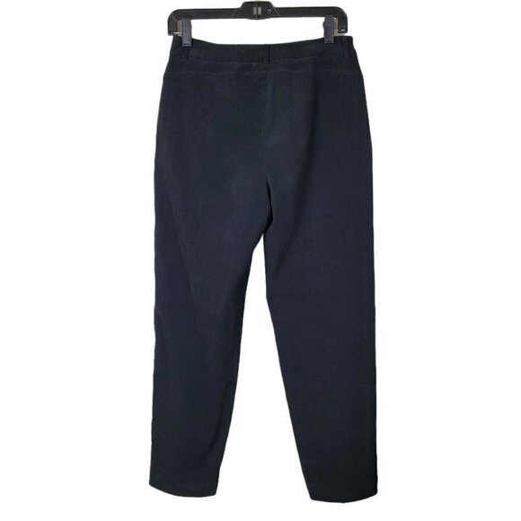 Talbots Petites Black Microsuede Pants High Rise Stretch Sz 8P Slightly Tapered - Picture 4 of 10